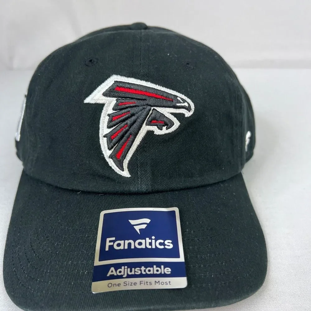 Fanatics Black Mens Adjustable Black Atlanta Falcons Hat Cap BRAND‎ NEW